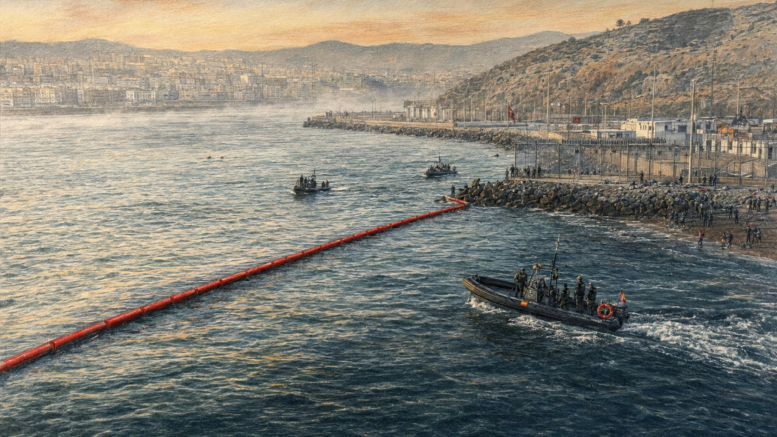 Barrera marítima en Ceuta